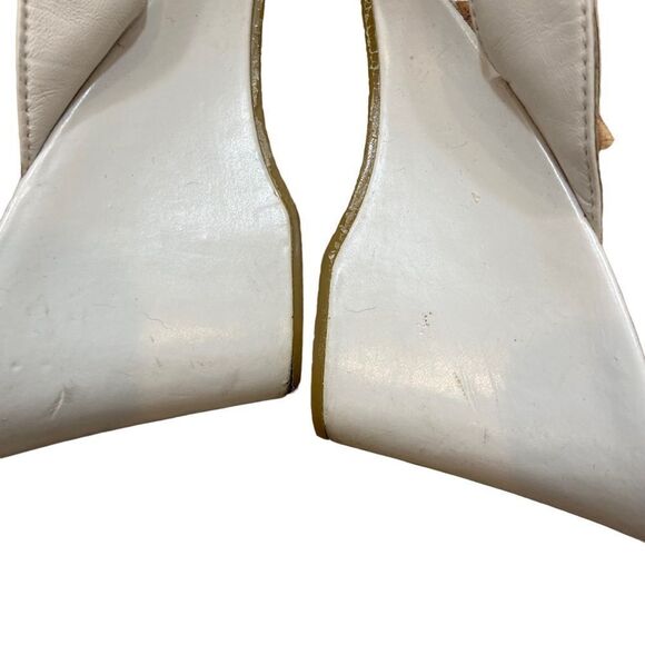 Style & Co White Leather Wedge Flip Flop Sandals Size 9.5 - Picture 7 of 11